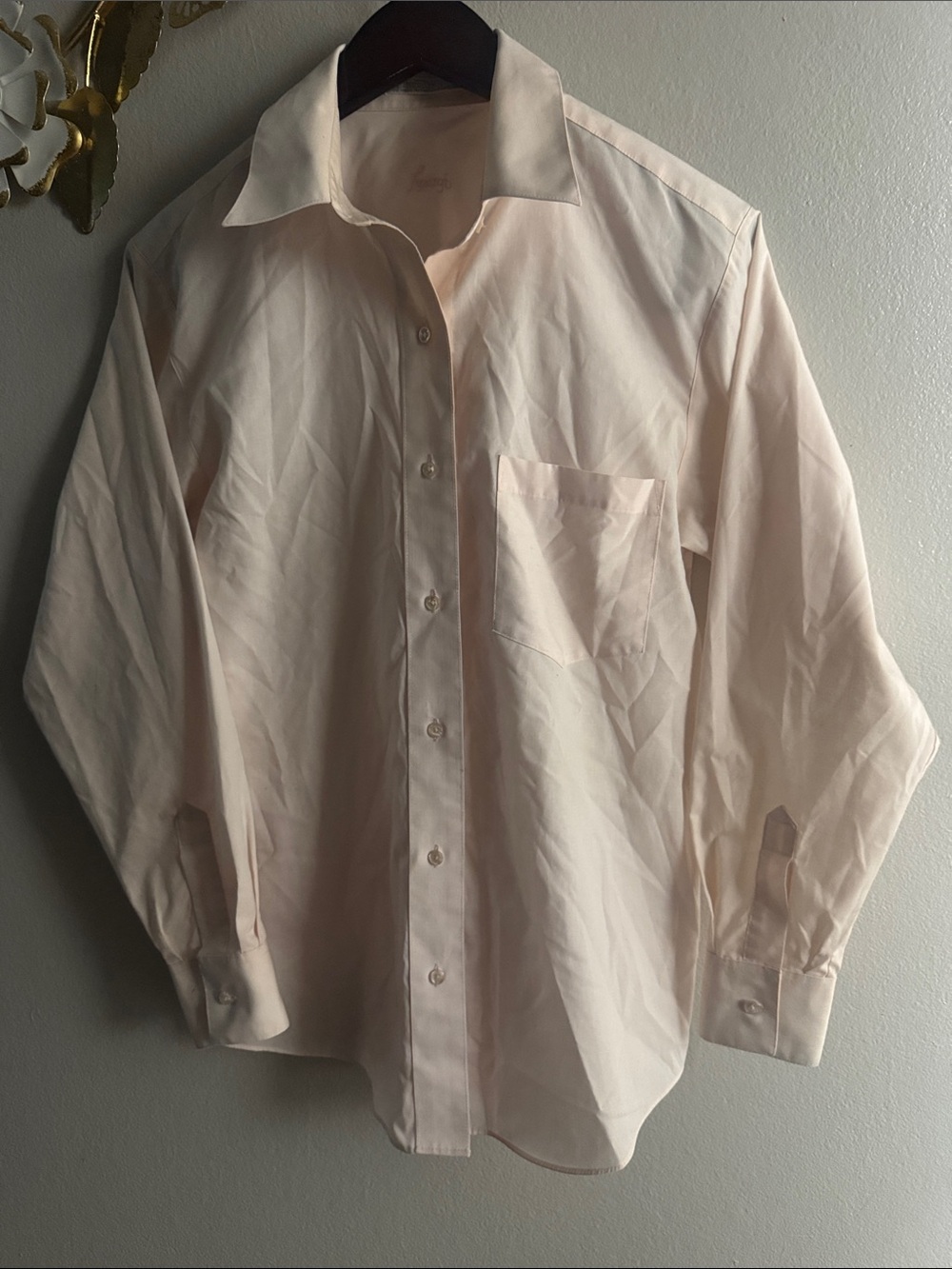 Foxcroft Pale Pink Men's Dress Shirt with Chest Pocket